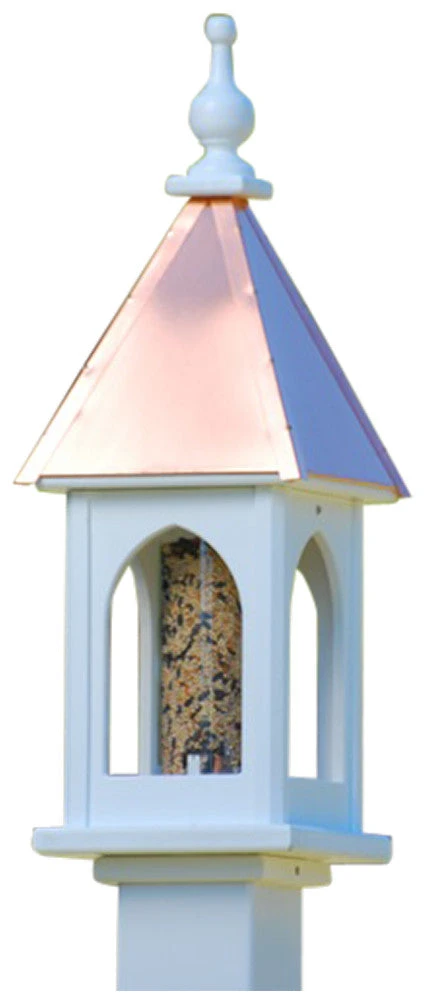 Copper Roof Bird Feeder Post-Mount - 28x8 - Image 3