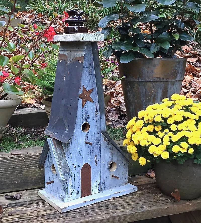Barn Wood Birdhouse- Vintage Insulator Series - Image 3