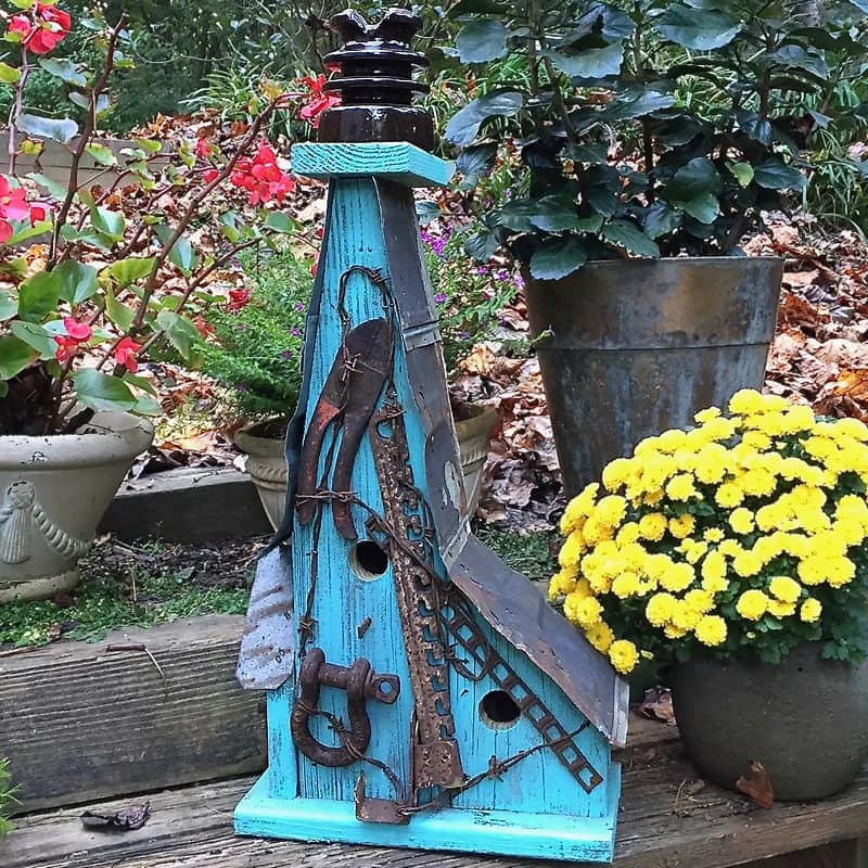 Barn Wood Birdhouse- Vintage Insulator Series - Image 4