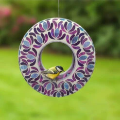 Blossom Mosaic Glass Fly-Thru Feeder