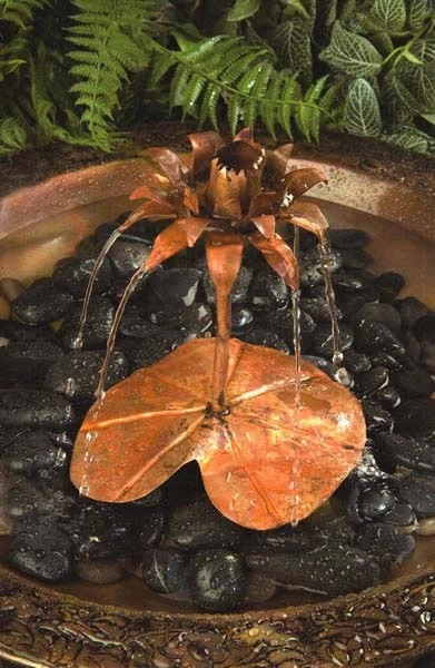Copper Lotus Bird Bath Fountain Dripper