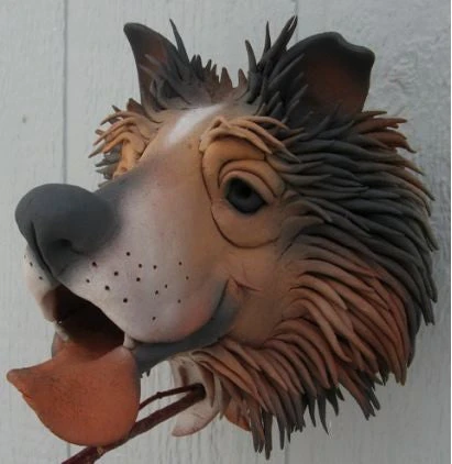 Collie Ceramic Birdhouse