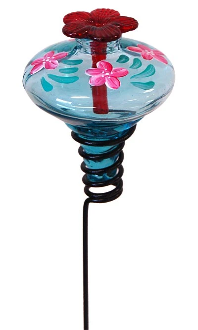 Hand Painted Glass Hummingbird Feeder - Image 5