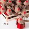 12 Reindeer Ornaments In Wood Crate