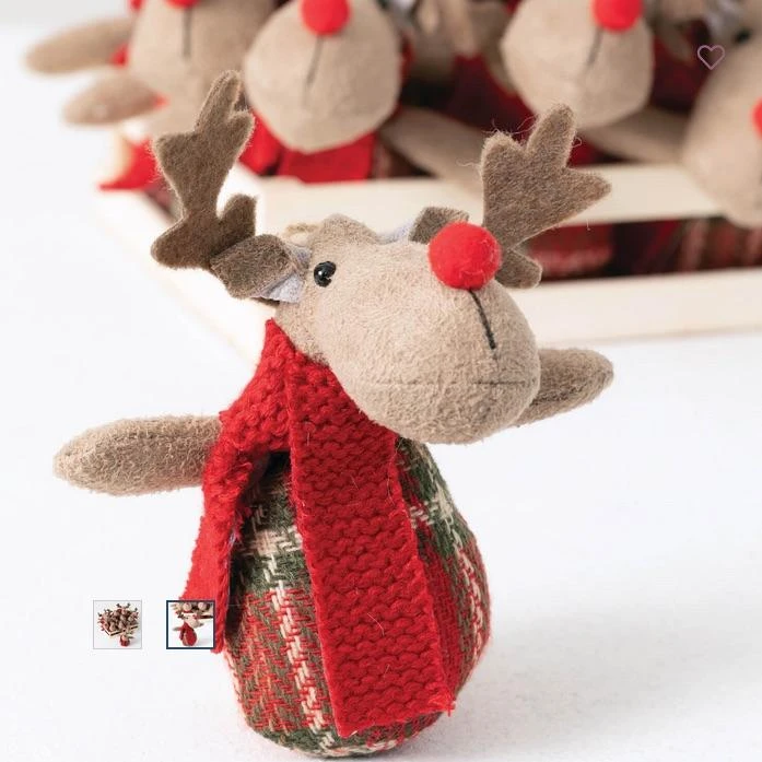 12 Reindeer Ornaments In Wood Crate - Image 3