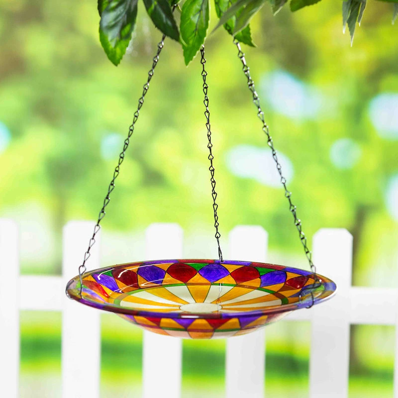 Tiffany Glass Hanging Bird Bath - Image 2