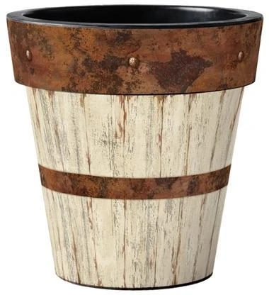 Wood Plank Vinyl Planters-Set/3 - Image 2