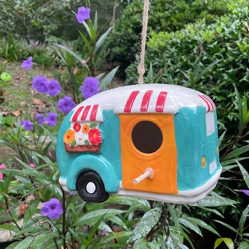 Ceramic Camper Birdhouse