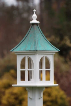 Copper Roof Bird Feeder Arch Window - 28x12