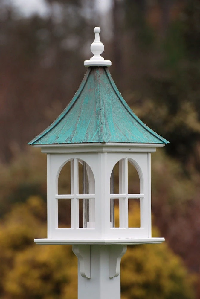 Copper Roof Bird Feeder Arch Window - 28x12