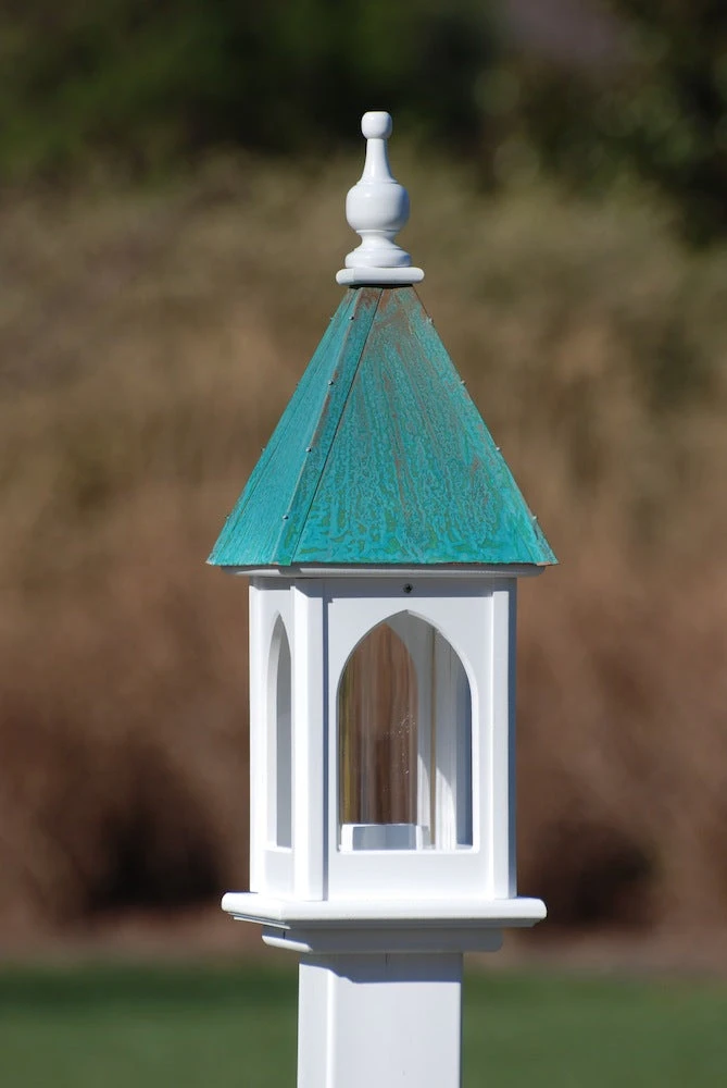 Copper Roof Bird Feeder Post-Mount - 28x8 - Image 2