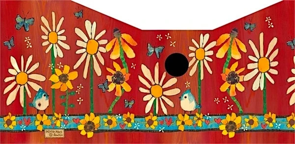 Daisies And Sunflowers Vinyl Birdhouse - Image 2