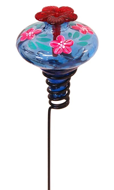 Hand Painted Glass Hummingbird Feeder - Image 4