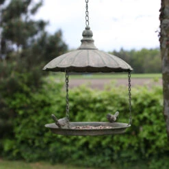 ESSCHERT DESIGN Antique Hanging Tray Bird Feeder