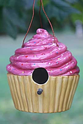 Ceramic Cupcake Birdhouse - Image 3