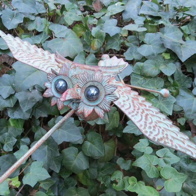 Floating Owl Kinetic Garden Stake