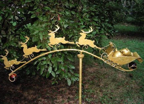 Reindeer And Sleigh Garden Stake