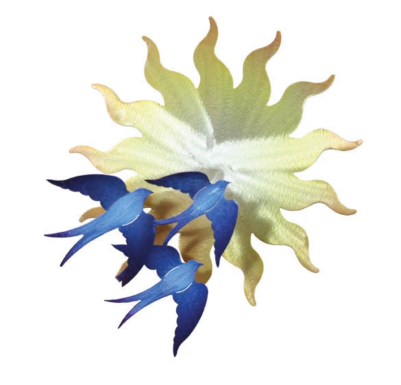 Swallows On Sunburst Wall Art